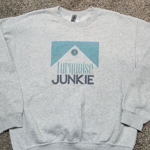 Gildan Gray Sweatshirt with Blue Graphic